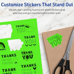 Avery Printable Sticker Paper, 8-1/2" x 11", Full-Sheet Labels, Neon Green Labels, Laser/Inkjet Printable, 10 Total, Great for Packaging and Stickers