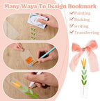 Yeaqee 100 Pcs Clear Acrylic Bookmark Blanks with Ribbon