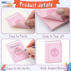 Laffact Books Shaped Sticky Notes Bulk, 24Pcs Book Lover Bookish Gifts