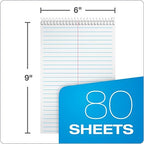 TOPS Steno Books, 6" x 9", Gregg Rule, 80 Sheets, 12 Pack (8020), White