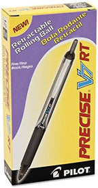 PILOT Precise V7 RT Liquid Ink Rollerball Pens, Black Ink Pens, 12-Pack
