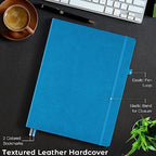 Graph Paper Notebook,Large 8.5 x 11 Hardcover Leather Journal for Women Men
