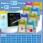 Writing Tablet with Bilingual Flash Cards for Kids, Spanish Blue