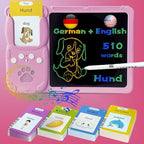 Writing Drawing Tablet with Talking German Flash Cards - Pink