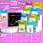 Writing Tablet with Bilingual Flash Cards for Kids, Italian Pink