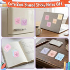 Laffact Books Shaped Sticky Notes Bulk, 24Pcs Book Lover Bookish Gifts