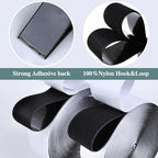 Navona 27Ft x 2 Inch Heavy Duty Hook and Loop Strips with Adhesive, Black