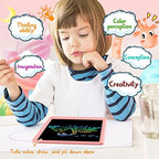 BUKEBU LCD Writing Tablet Doodle Board, Colorful Drawing Pad, Electronic Drawing Tablet, Drawing Pads,Travel Gifts for Kids Ages 3 4 5 6 7 8 Year Old Girls Boys (10.5 inch, Pink+Yellow)
