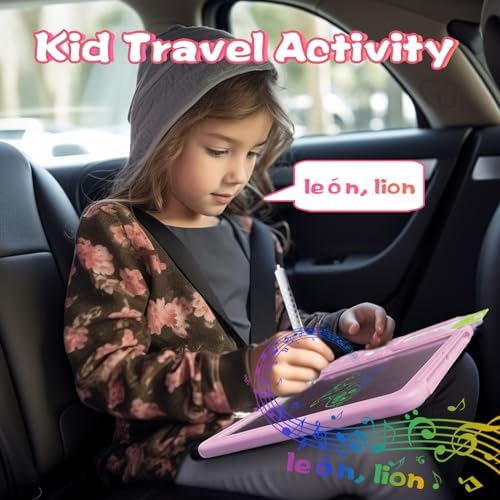 Writing Drawing Tablet with Talking Spanish Flash Cards - Pink
