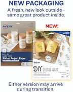 Avery Glossy Clear Sticker Paper | 8.5 x 11 Inch | Permanent Adhesive | For Laser & Inkjet Printers | 7 Sheets, Pack of 6