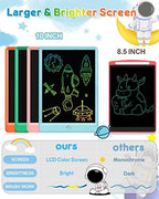 FLUESTON LCD Writing Tablet for Kids, 10 Inch Doodle Board, Colorful Drawing Pad for Toddler, Educational Travel Toy Gifts for 3-8 Year Old Girls Boys, Erase Lock Writing Board