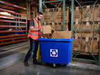 Rubbermaid Commercial 461673BE Recycling Cube Truck, Rectangular, Polyethylene, 500lb Cap, Blue