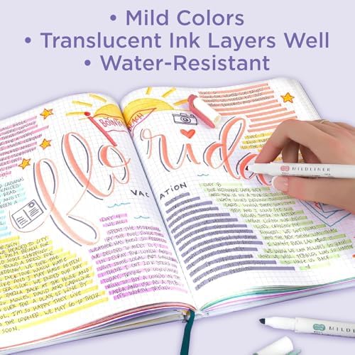 Zebra Pen MILDLINER No Bleed Highlighter, Violet Color, Dual Tip, 12-Pack