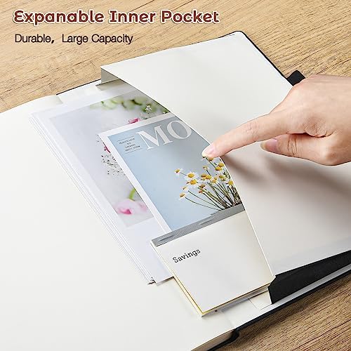 Graph Paper Notebook,Large 8.5 x 11 Hardcover Leather Journal for Women Men