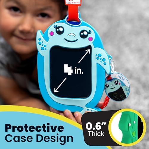 Boogie Board Sketch Pals Dazzle the Unicorn 4” LCD Writing Tablet for Kids – Reusable Mess-Free Drawing Pad with Tethered Stylus – Clip-On Travel Doodle Board Toy – Ages 3+