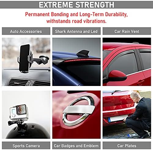 CANOPUS Double Sided Tape, 5952 Heavy Duty Mounting Tape, Strong Bond & Weatherproof Seal Strip for Automotive Mounting, Picture and Photo Frame, Poster, Craft, 0.50 in x 15 ft, Black, Made in USA