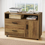 Tribesigns L Shaped Desk with Drawer Cabinet, 63" Executive Computer Desk and lateral File Cabinet, 2 Piece Home Office Furniture with Drawers for Hanging, Door