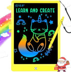 BUKEBU LCD Writing Tablet,12.5 inch Colorful Doodle Board for Kids (Yellow)