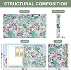 Rouidr 3 Ring Binder with clipboard, 1 inch 8.5 x 11 in Letter Size View Binders Organizer with Dividers Tabs & Clear Sleeves, School Supplies, Office Supplies, Plum Flower