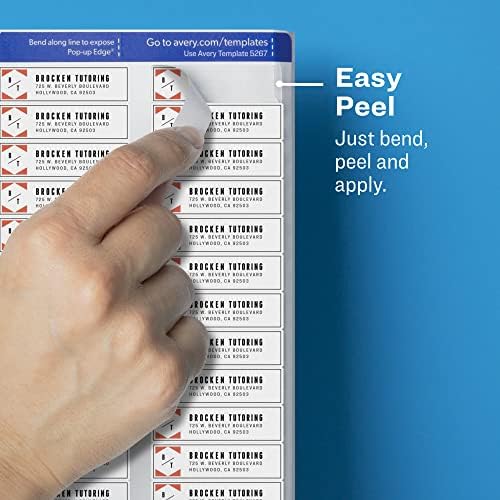 Avery® Printable Return Address Labels, 0.5" x 1.75", Matte Clear, 2,000 Blank Mailing Labels (08667)
