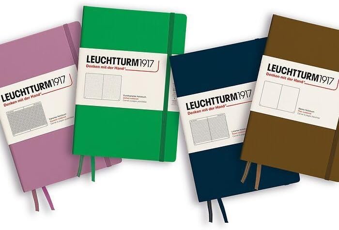 LEUCHTTURM1917 - Notebook Hardcover Medium A5-251 Numbered Pages for Writing and Journaling - Thinking Ahead (Squared Paper, Spice Brown)