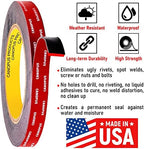 CANOPUS Double Sided Tape, 5952 Heavy Duty Mounting Tape, Strong Bond & Weatherproof Seal Strip for Automotive Mounting, Picture and Photo Frame, Poster, Craft, 0.50 in x 15 ft, Black, Made in USA