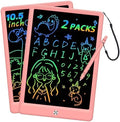 BUKEBU LCD Writing Tablet Doodle Board, Colorful Drawing Pad, Electronic Drawing Tablet, Drawing Pads,Travel Gifts for Kids Ages 3 4 5 6 7 8 Year Old Girls Boys (10.5 inch, Pink&Pink)