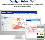 AVERY Postcards, Matte White, 3.5" x 5" | Rounded Corners | Laser/Inkjet Printable | 100 Cards | Pack of 5