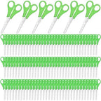 Honoson 150 Pack Student Scissors Bulk with Ruler Blade,Green