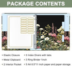Rouidr 3 Ring Binder with clipboard, 1 inch 8.5 x 11 in Letter Size View Binders Organizer with Dividers Tabs & Clear Sleeves, School Supplies, Office Supplies