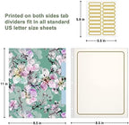 Rouidr 3 Ring Binder with clipboard, 1 inch 8.5 x 11 in Letter Size View Binders Organizer with Dividers Tabs & Clear Sleeves, School Supplies, Office Supplies, Plum Flower