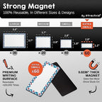 Attractivia Erase Magnetic Labels 2.8 x 1.2 in, Pattern Borders, Dry Erase Magnets, 60-Pack, White Erasable Write-On All-Purpose Labels, for Office, Education, Home, Whiteboard, Magnetic Name Tags