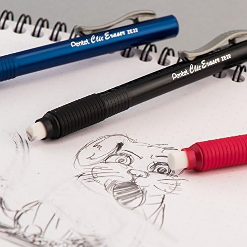 Pentel ZE22V, Clic Eraser Grip, Retractable Eraser, Violet Barrel, Box of 12