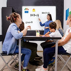 H-Qprobd 4' x 4' (2 Pack) Dry Erase Board for Wall Magnetic Presentation Whiteboard with Long Pen Tray, Wall-Mounted White Boards for Home, Office & School