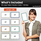 Attractivia Dry Erase Magnetic Labels 5.6 x 3.7 in, Pattern Borders, Large Dry Erase Magnets, 36-Pack, Erasable Write-On All-Purpose Labels, for Office, Education, Home, Whiteboard