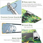 Rouidr 3 Ring Binder, 2 Inch Round Ring Binder Organizer with Clipboard, 5 Dividers Tabs, A4 8.5 x 11 Inch Paper & Clear Sleeves for School, Office Supplies