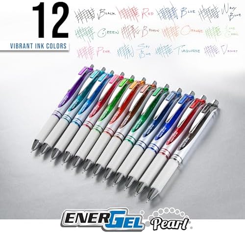 Pentel EnerGel RTX Pearl Liquid Gel Pen, Change Expressions Pack, (0.5mm) Needle Tip, Fine Line, Asstd. Ink, 5-Pk