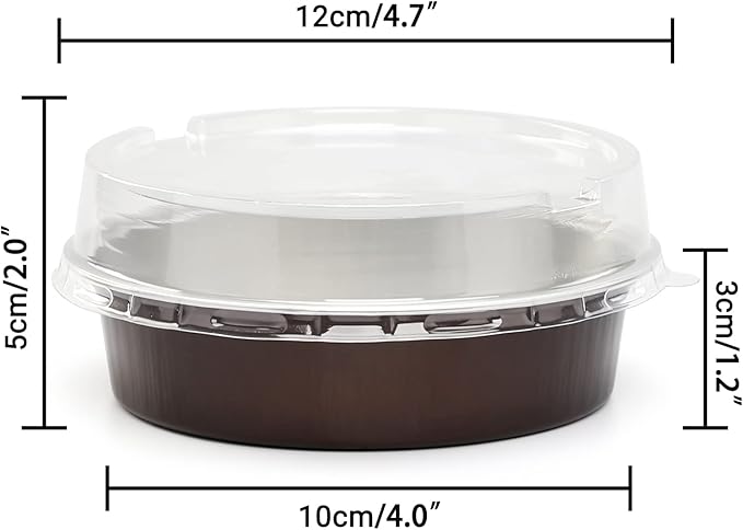 Beasea Mini Pie Pans 20 Pack Disposable Pie Tins Aluminum Pie Pan with Lids, 4 Inch Round Oven Baking Mini Cake Pan 8 Oz Foil Pan for Pie Tart Quiche