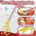 Amylove 3 Pcs 10.5'' Ribbon Cutting Scissors,Style1,Gold