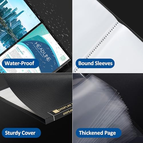Sooez Binder with Plastic Sleeves 18-Pocket, Displays 36 Pages, 8.5"x11"