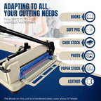 Flexzion Guillotine Paper Cutter 12" A4 Professional Industrial Heavy Duty Scrapbooking Metal Base Trimmer Machine 400 Sheet Capacity for Office Commercial Photocopy Printing Shop