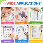 MR.MATE 100Pcs Dry Erase Pockets Sleeve 10x14,Clear Plastic Sheet Protector
