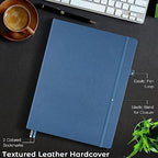 Graph Paper Notebook,Large 8.5 x 11 Hardcover Leather Journal for Women Men