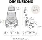 HON Ignition 2.0 Ergonomic Office Chair, Headrest, Office Desk, Black