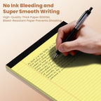 6pcs Legal Pads 8.5 x 11, Perforated Yellow Notepad 8.5x11, 50Sheets/Pad