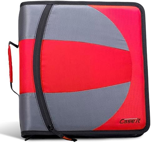 Case-it Dual Binder | 1.5" D-Rings | 600-Sheet | Dual-101 Fire Engine Red