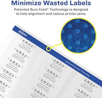 Avery® Printable Return Address Labels, Sure Feed® Technology, 0.5" x 1.75", White, 6,000 Blank Mailing Labels (05155)