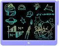 FLUESTON LCD Writing Tablet, Doodle Board Toys Gifts for 3-8 Year Old Girls Boys, 12 Inch Colorful Electronic Board Drawing Pad for Kids, Christmas Gifts for Toddler Educational Learning Travel,Purple