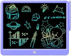FLUESTON LCD Writing Tablet, Doodle Board Toys Gifts for 3-8 Year Old Girls Boys, 12 Inch Colorful Electronic Board Drawing Pad for Kids, Christmas Gifts for Toddler Educational Learning Travel,Purple
