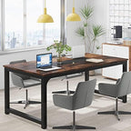 Tribesigns Modern Computer Desk, 70.8 x 35.4 inch Large Executive Office Desk Computer Table Study Writing Desk Workstation for Home Office,Rustic/Black